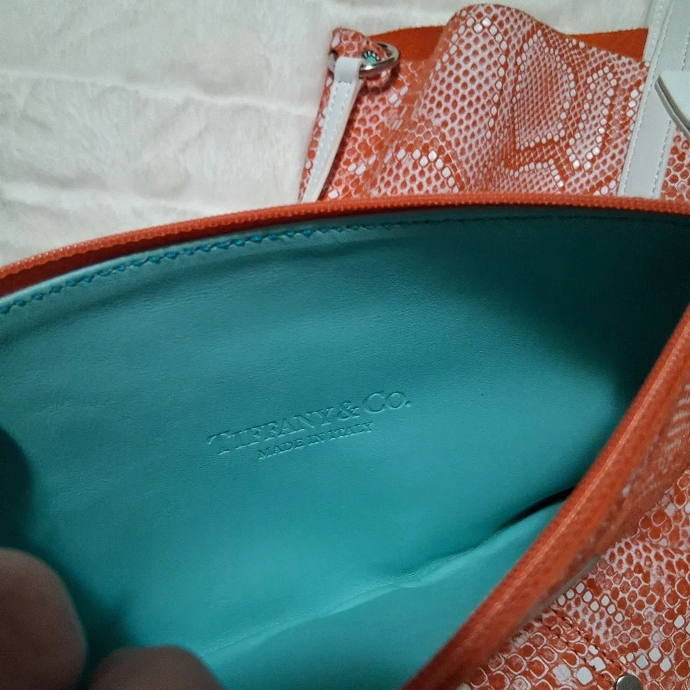 Tiffany & Co. Suede And Leayher Snakeskin Reversable Tote